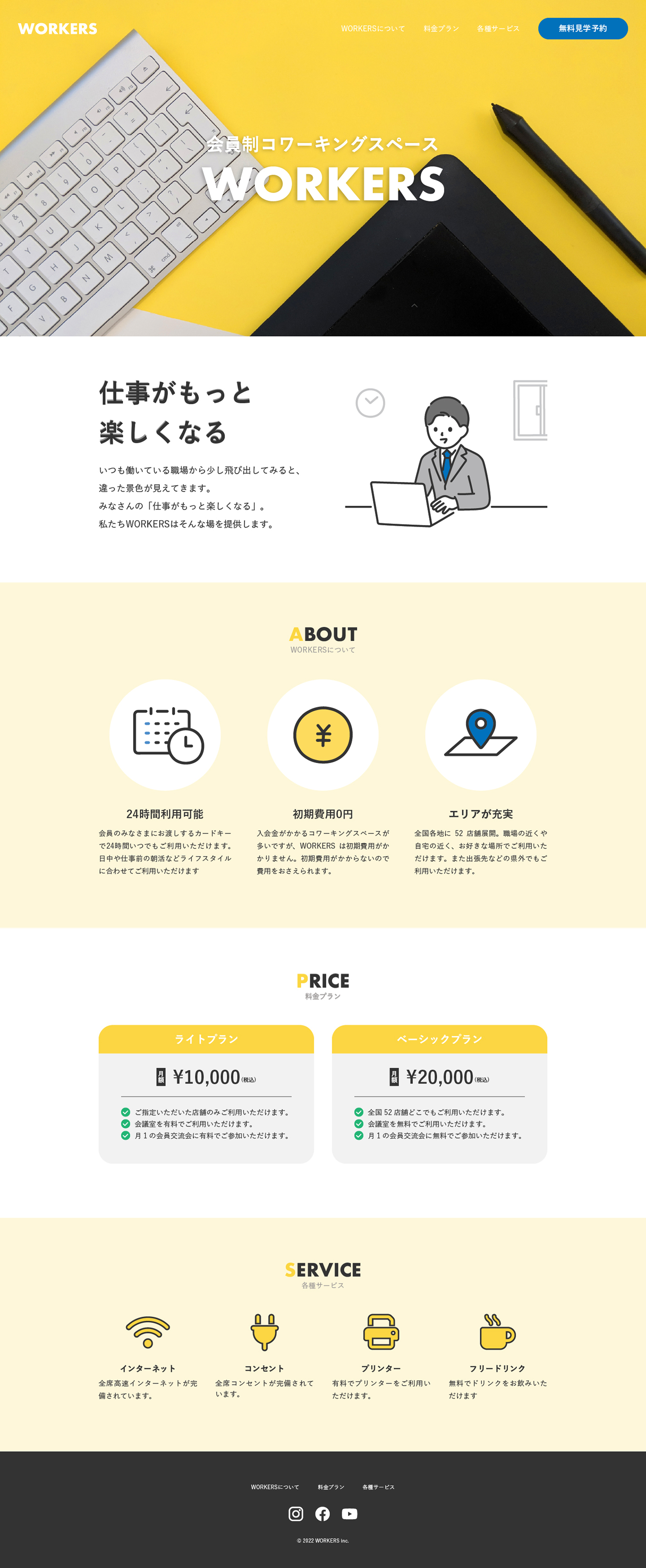 WORKERSサイトのキャプチャ画像